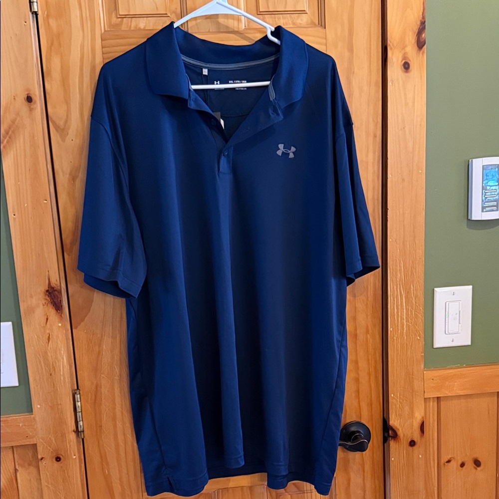 NWT Under Armour Men's Navy Polo Style Shirt, Size 3XL